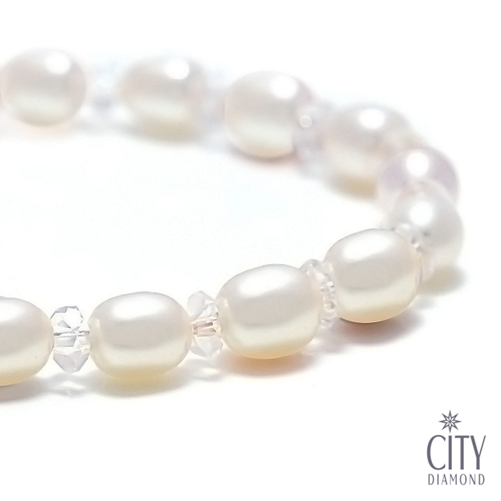 City Diamond引雅 天然珍珠水晶手鍊(珠潤月詠系列)