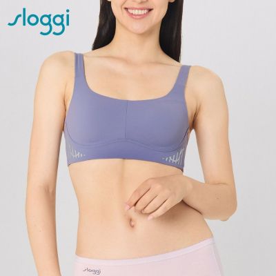 sloggi-GET ACTIVE簡約時尚運動U領內衣 暮光藍