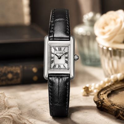 CITIZEN 星辰 LADY S 限量 光動能 復古優雅 方形腕錶 情人 禮物 EG2790-12A