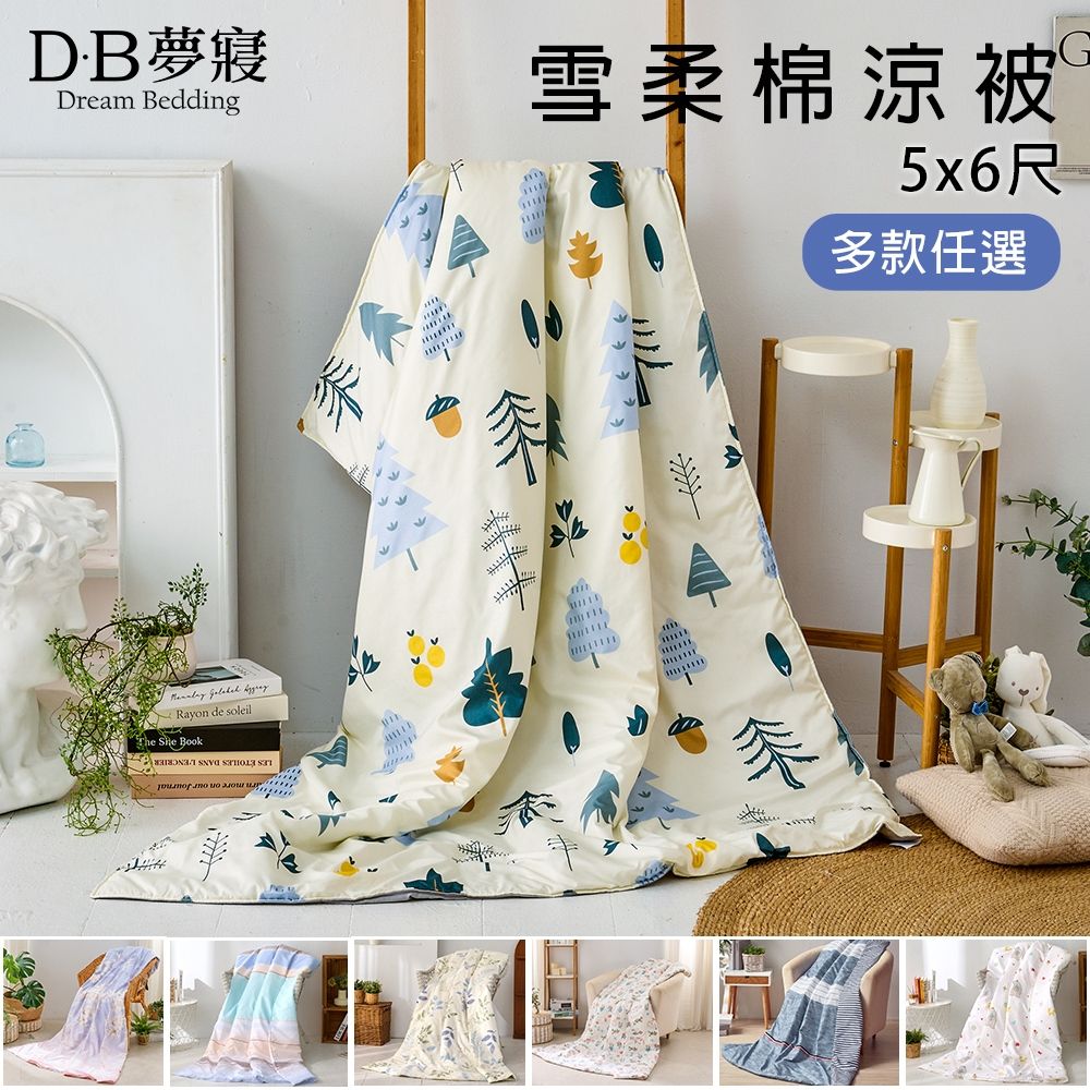 DB夢寢 MIT絲柔纖維AB版吸濕排汗四季涼被-5X6尺(多款任選)