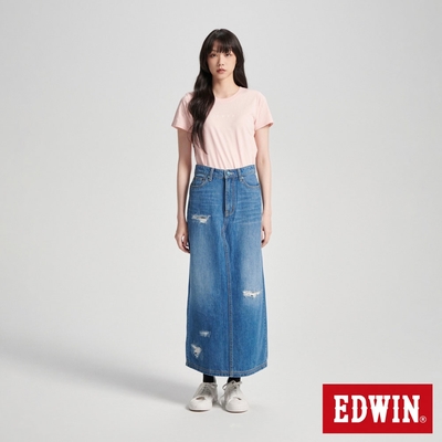 EDWIN 女裝 簡約日文短袖T恤-粉紅色