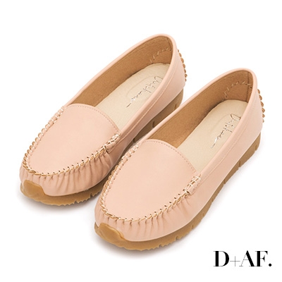 D+AF 舒適加倍.MIT素面莫卡辛健走鞋*橘