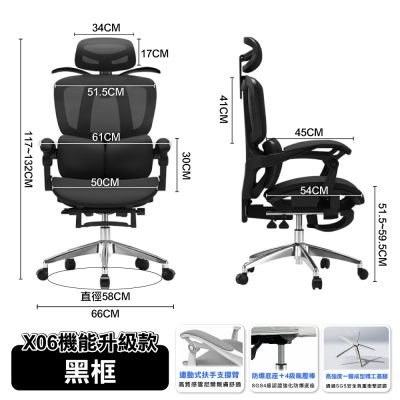 【ONE HOUSE】格拉斯人體工學聯動透氣辦公椅-X06機能升級款 (電腦椅/辦公椅/椅子)