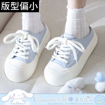 Ann’S X Sanrio三麗鷗 大耳狗喜拿聯名 可拆蝴蝶結 胖胖圓頭穆勒鞋4cm-藍