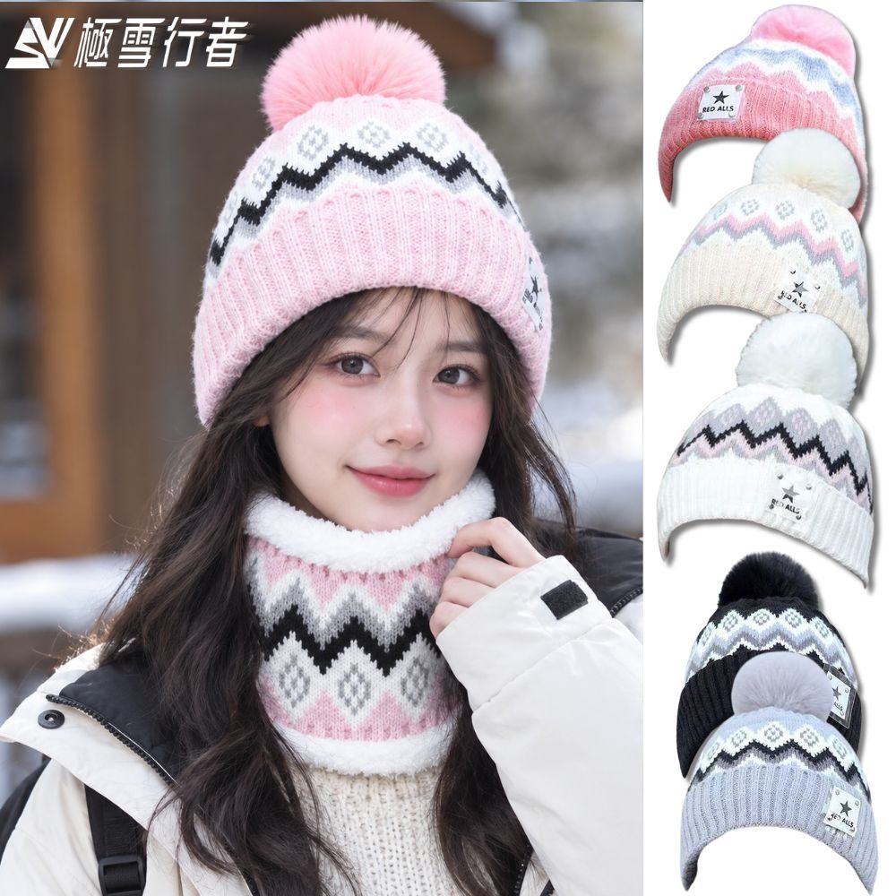 [極雪行者]SW-S100超值組HEAT1-TEX極速升溫紗內加厚絨毛帽子圍脖2件超值組