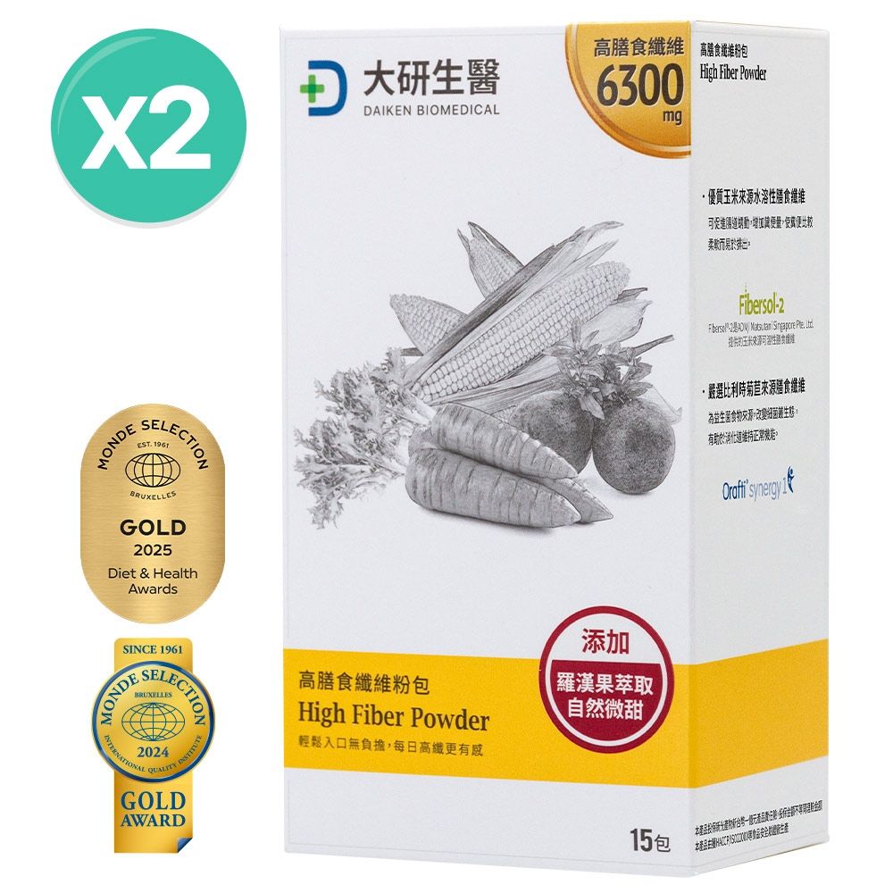 【大研生醫】高膳食纖維粉包(15包)x2