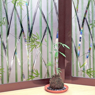 〔日本MEIWA〕抗UV可變色靜電窗貼 (竹林風情)92x200公分★促銷★