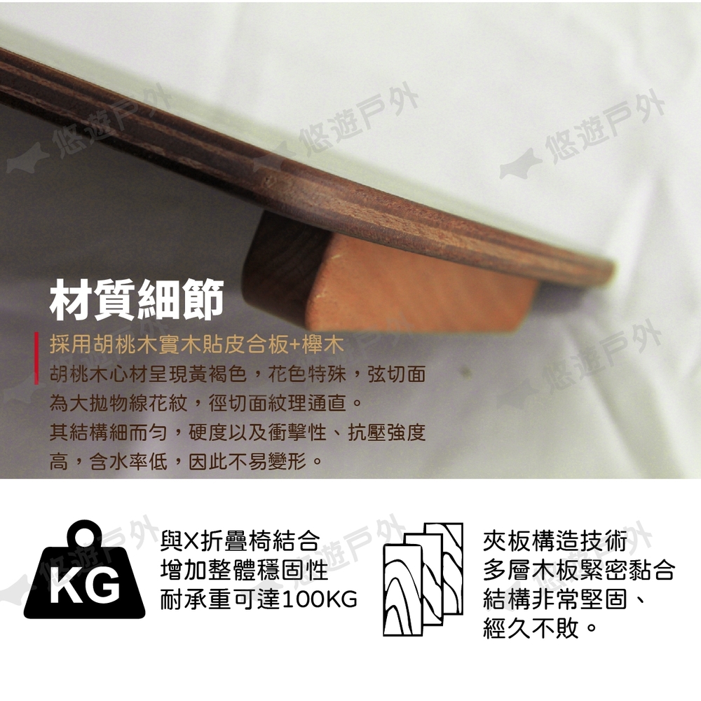 camp33】 X櫸木折疊椅專用桌板多用途組合式家具登山露營悠遊戶外| 木桌