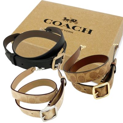 COACH 經典LOGO斜背帶/斜揹帶附原廠禮盒(多色供選)
