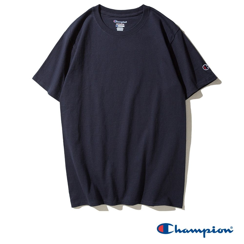 Champion 官方直營-男女款 純棉素色短袖TEE-5色 (藍色系)