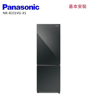 Panasonic國際牌 NR-B331VG-X1 325L 雙門玻璃冰箱 鑽石黑