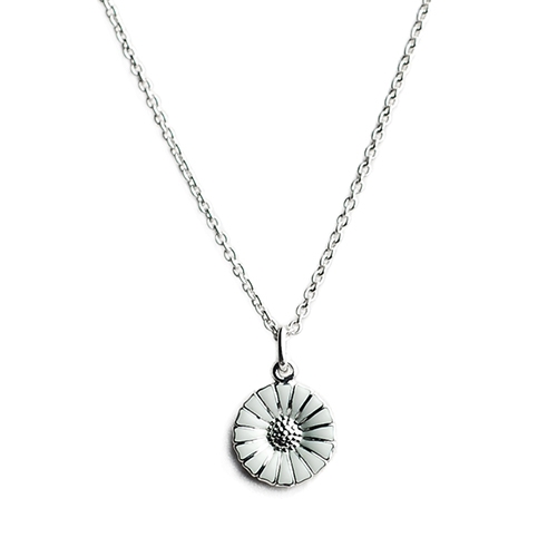 Georg Jensen 喬治傑生Daisy 純銀白琺瑯雛菊項鍊-11mm | 項鍊