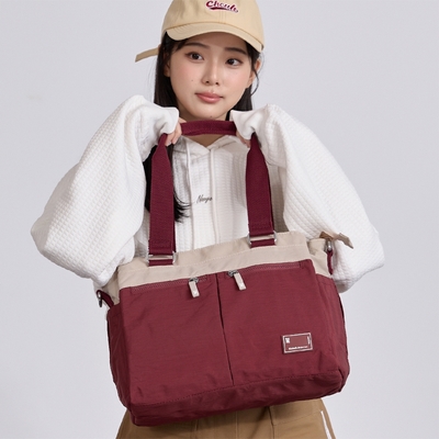 【金安德森】清新摩卡 手提肩背兩用包-酒紅