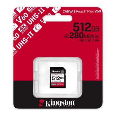 金士頓 SDR2V6 SDXC V60 UHS-II 512G CANVAS React Plus 記憶卡 SDR2V6/512GB