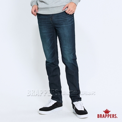 BRAPPERS 男款-彈性保暖直筒褲-深藍