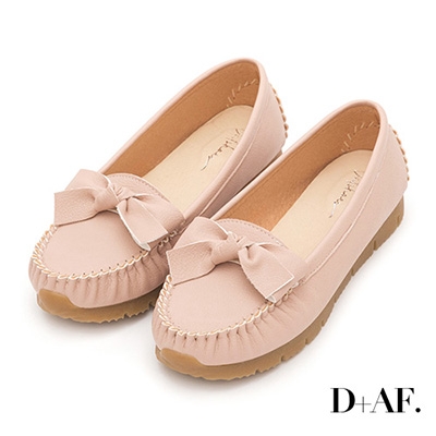 D+AF 輕甜女孩.MIT小蝴蝶結莫卡辛健走鞋*粉
