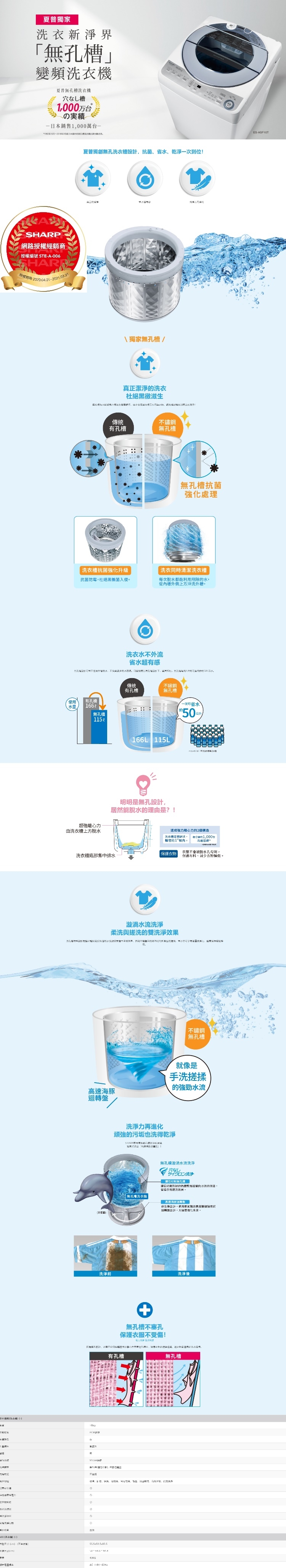 SHARP夏普 ES-ASF10T - 詳情1