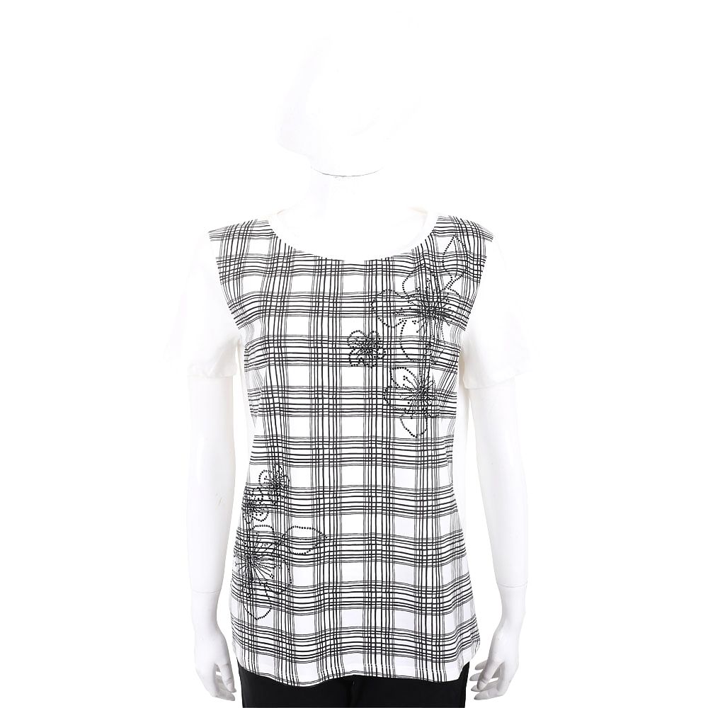 Max Mara集團 經典T恤 TEE 均一價 (格紋花朵圖騰白)