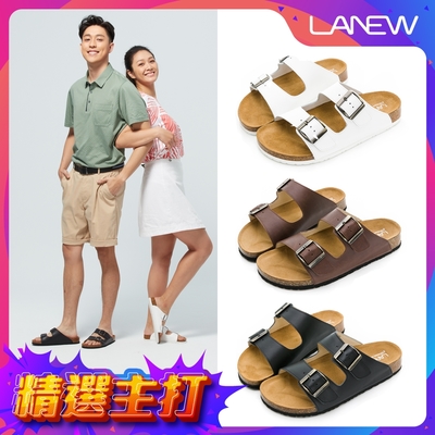LA NEW MIT 真皮雙帶拖鞋 可調側釦 親膚透氣(男/女多款)