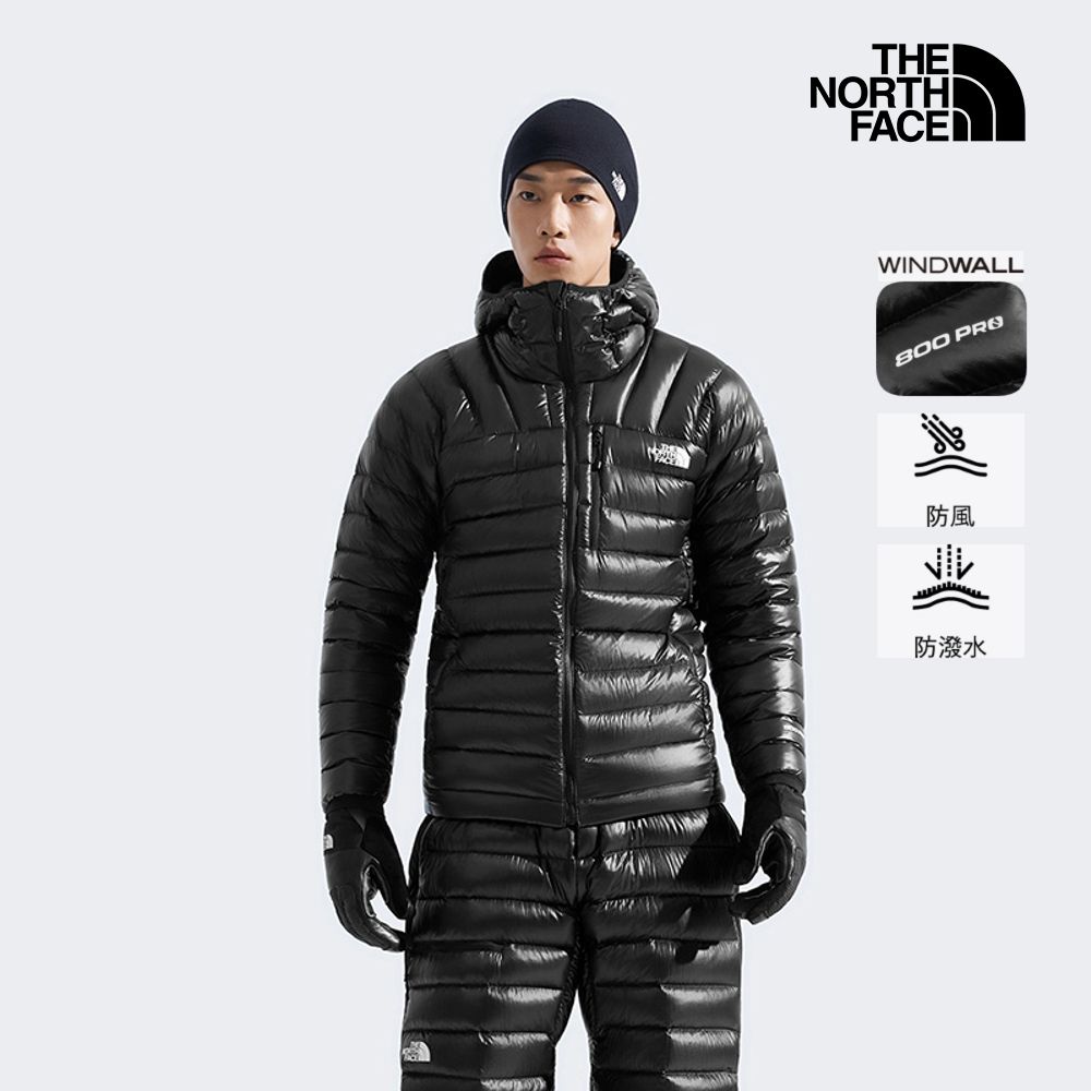 The North Face 官方旗艦】北面SUMMIT巔峰系列男款黑色DWR防潑水羽絨