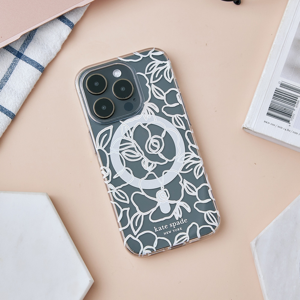 【kate spade】iPhone 15系列 MagSafe 精品手機殼 銀絲炫彩 | 保護殼/皮套 | Yahoo購物中心