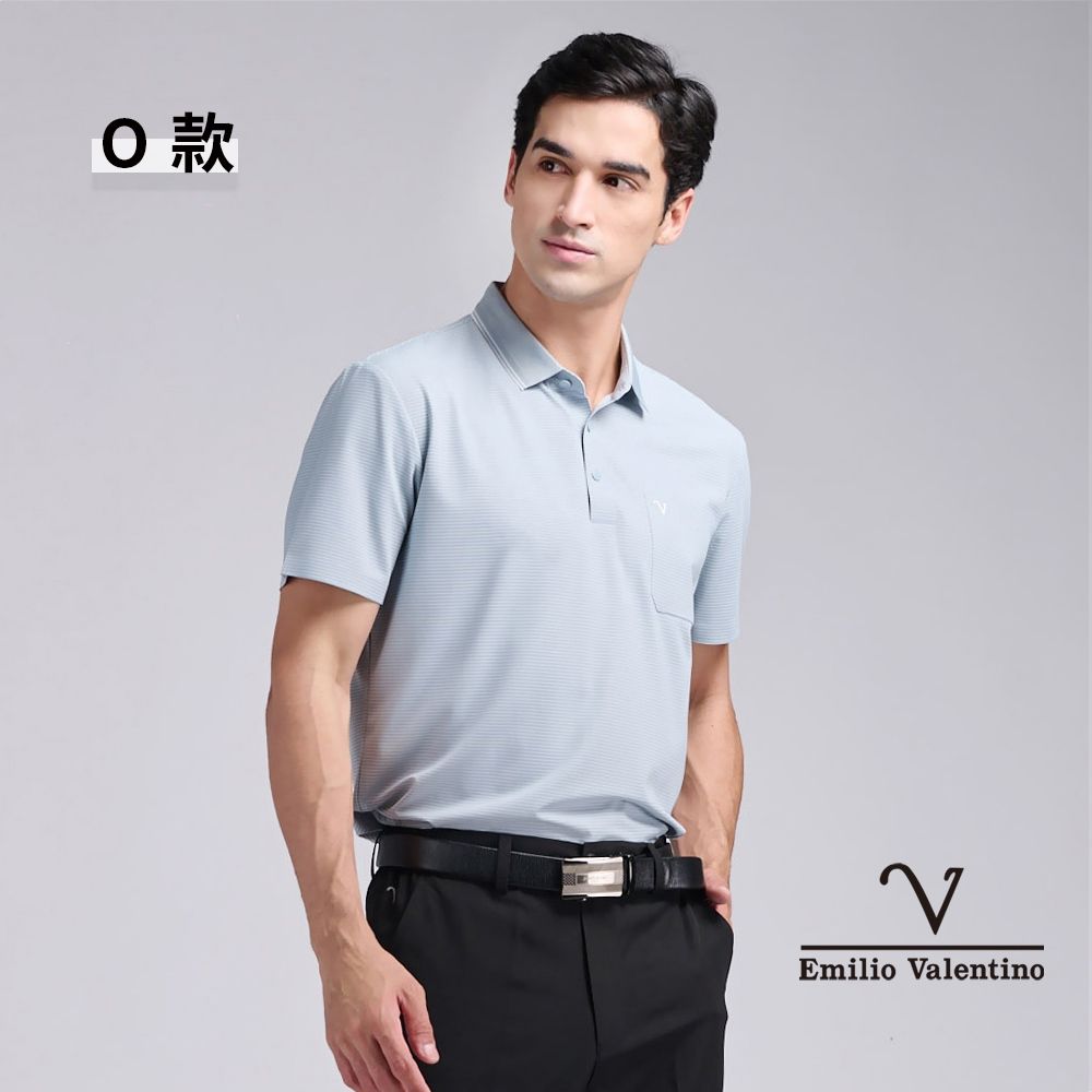 Emilio Valentino 范倫鐵諾 男女款 短袖POLO衫 商務休閒 男 女上衣 吸濕排汗 涼爽透氣 口袋 MIT(多款選) (O 款(涼感))