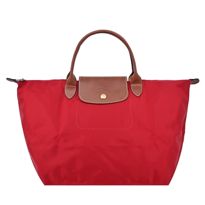LONGCHAMP Le Pliage 短把摺疊水餃包(中/紅)