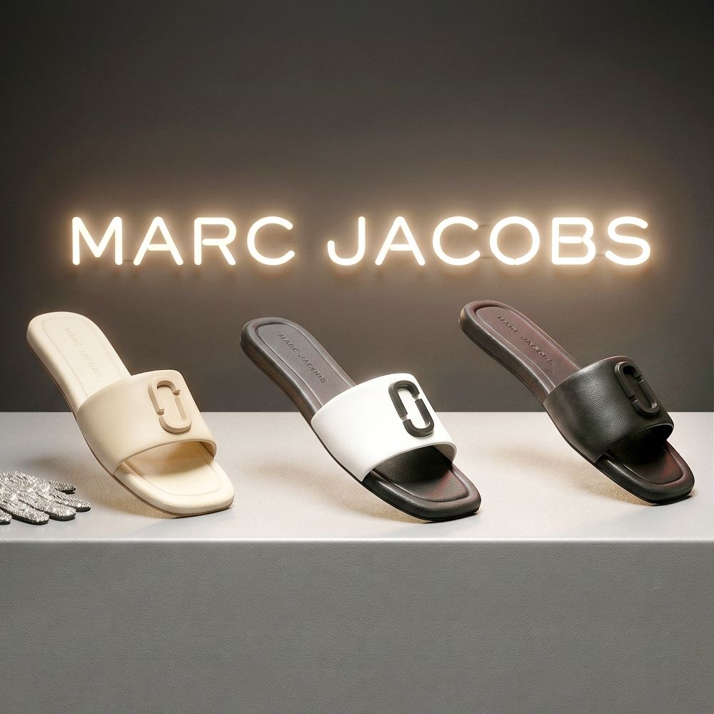 MARC JACOBS The J Marc 牛皮方頭涼鞋/拖鞋-3款可選 (米白)