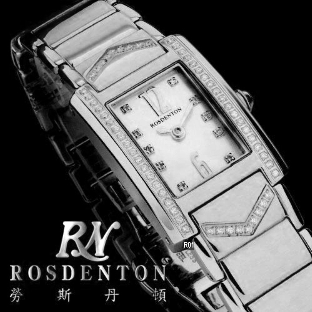 Rosdenton勞斯丹頓公司貨 名媛獨愛/銀 晶鑽石英女錶20㎜ R01 (3B01LB-2B)