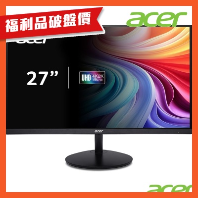 Acer宏碁 SA272K Acer宏碁 SA272K 是一款27吋IPS面板的4K UHD高解析度螢幕,擁有100000000:1超高對比度與4ms GTG反應時間,適合看片、追劇與專業設計使用。支援Adaptive-Sync技術,提供流暢畫面表現,並具備護眼功能與超薄機身設計,輕巧易安裝。內建喇叭,支援VESA壁掛,亮度達250 cd/m2,水平與垂直可視角度均達178°,色彩表現達1.07B,是追求高畫質與舒適視覺體驗的首選螢幕。