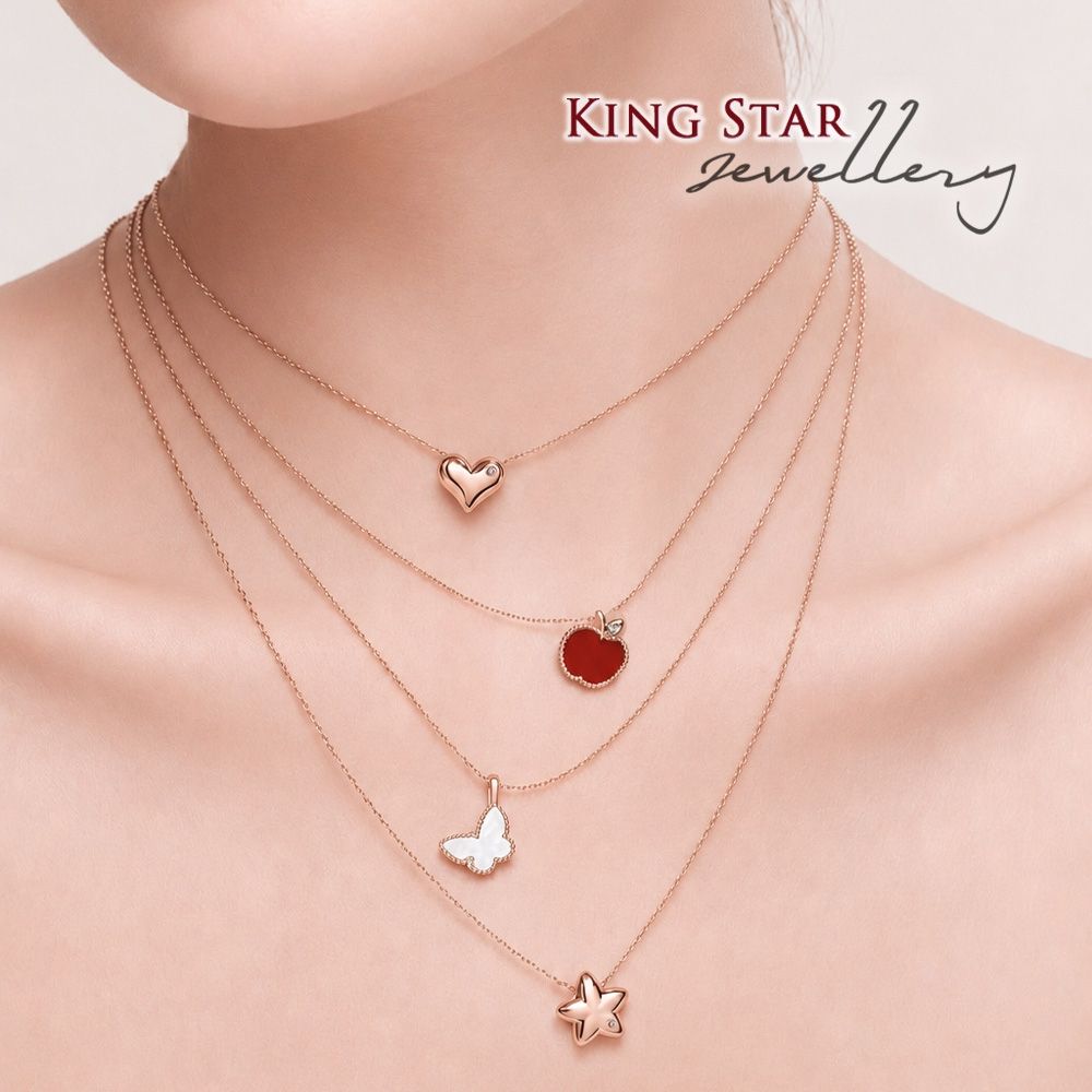 King Star 18K玫瑰金 天然鑽石項鍊/手鍊-多款任選(18K金鍊)