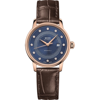 MIDO 美度 官方授權 Baroncelli 永恆系列 鑽石機械女錶 開學換新季 送禮推薦-30mm M0372073604601