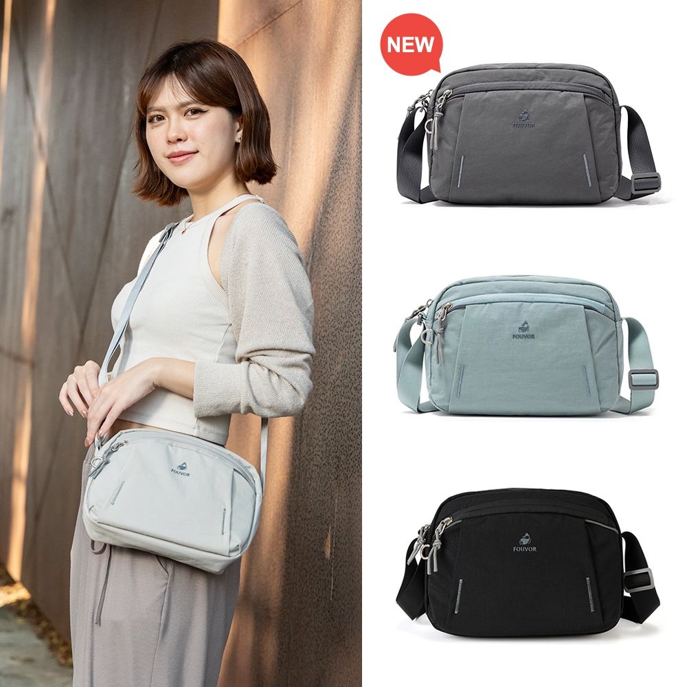 iBrand 細格紋多口袋側背包 輕量(斜背包 防潑水 多色任選)