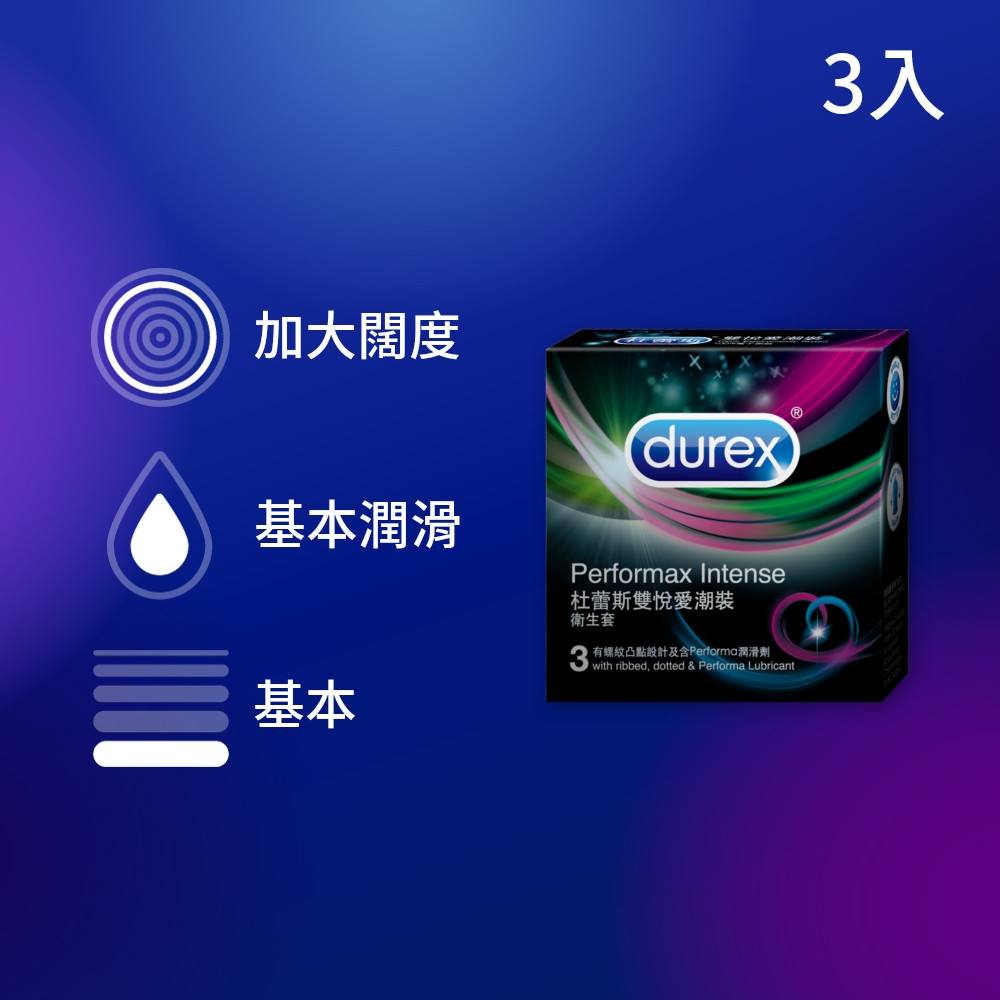 Durex 杜蕾斯-雙悅愛潮裝保險套(3入)