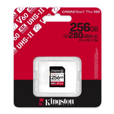 金士頓 SDR2V6 SDXC V60 UHS-II 256G CANVAS React Plus 記憶卡 SDR2V6/256GB