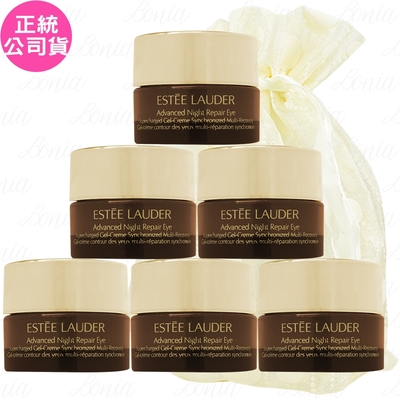 EsteeLauder雅詩蘭黛 ESTEE LAUDER 雅詩蘭黛 特潤全能修護亮眼霜(5ml)*6旅行袋組(最新效期至2027.01-公司貨)