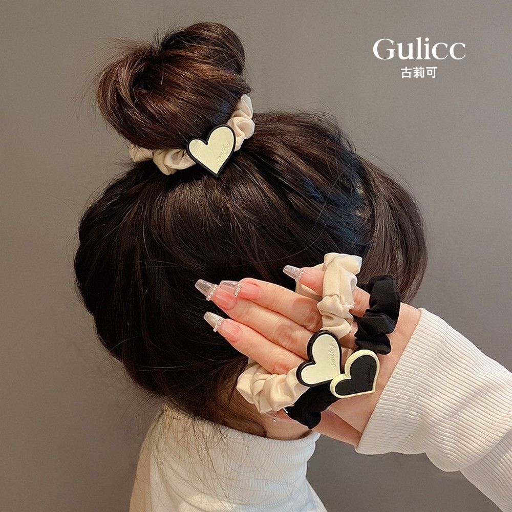 Gulicc 韓版 愛心 髮圈2入(韓版 七夕情人節 髮夾 鯊魚夾 蝴蝶結 生日禮物 )