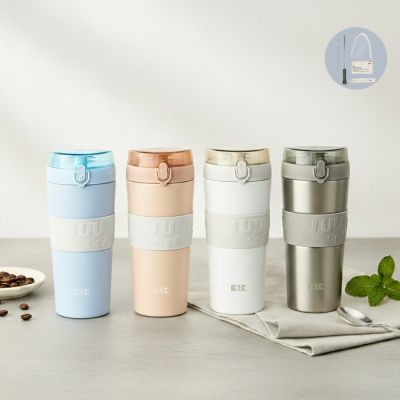 【IKUK 艾可】 真陶瓷保溫杯-第二代大Q彈蓋保溫杯800ml-贈藍色備用上蓋(吸管杯/保溫瓶/冰壩杯/大容量保冰杯/環保杯)