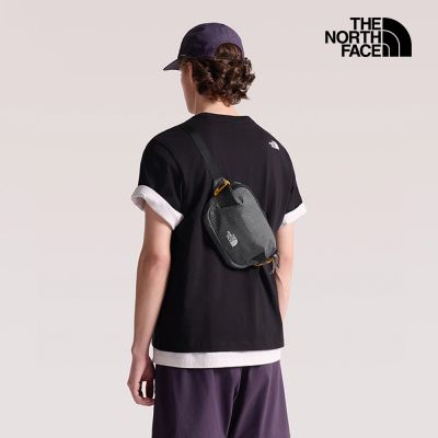 【The North Face 官方旗艦】北面男女款灰黑拼接雙拉鍊休閒腰包｜8GJFWUO