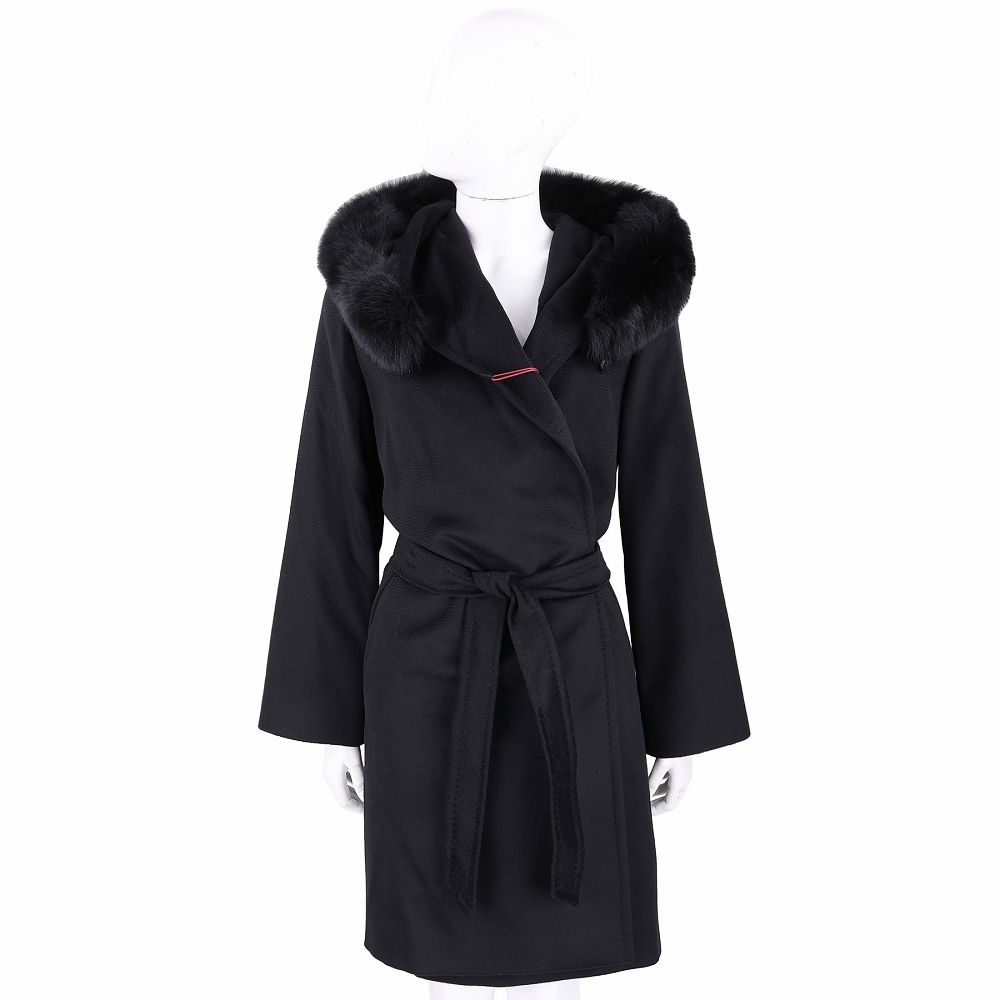 Max Mara MANGO GESSY 狐狸毛領羊毛大衣-多款可選 (純羊毛-黑)
