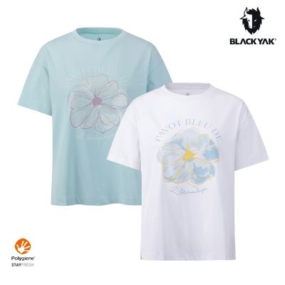 BLACKYAK 韓國 女 BIG FLOWER EASY FIT短袖上衣[兩色可選]春夏 登山 銀離子 運動休閒 T恤 BYEB1WC503