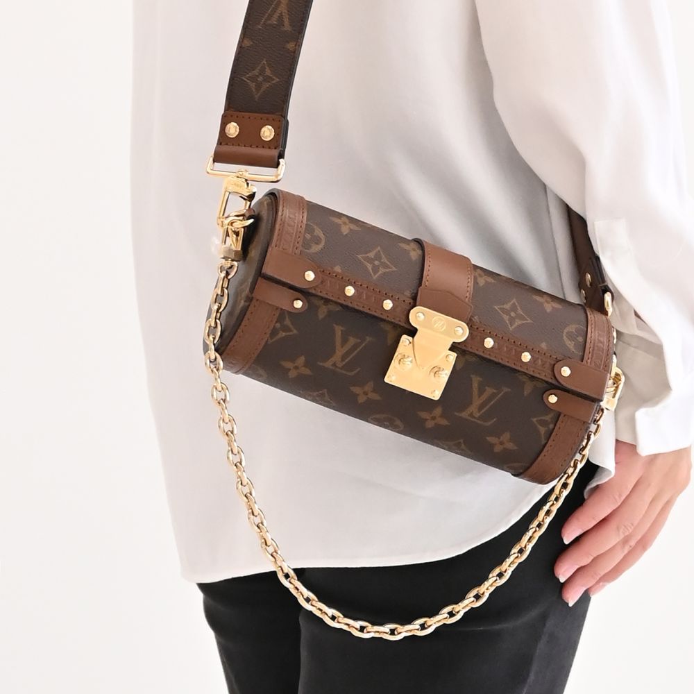 LV M57835 Papillon Trunk 經典monogram花紋圓桶兩用包