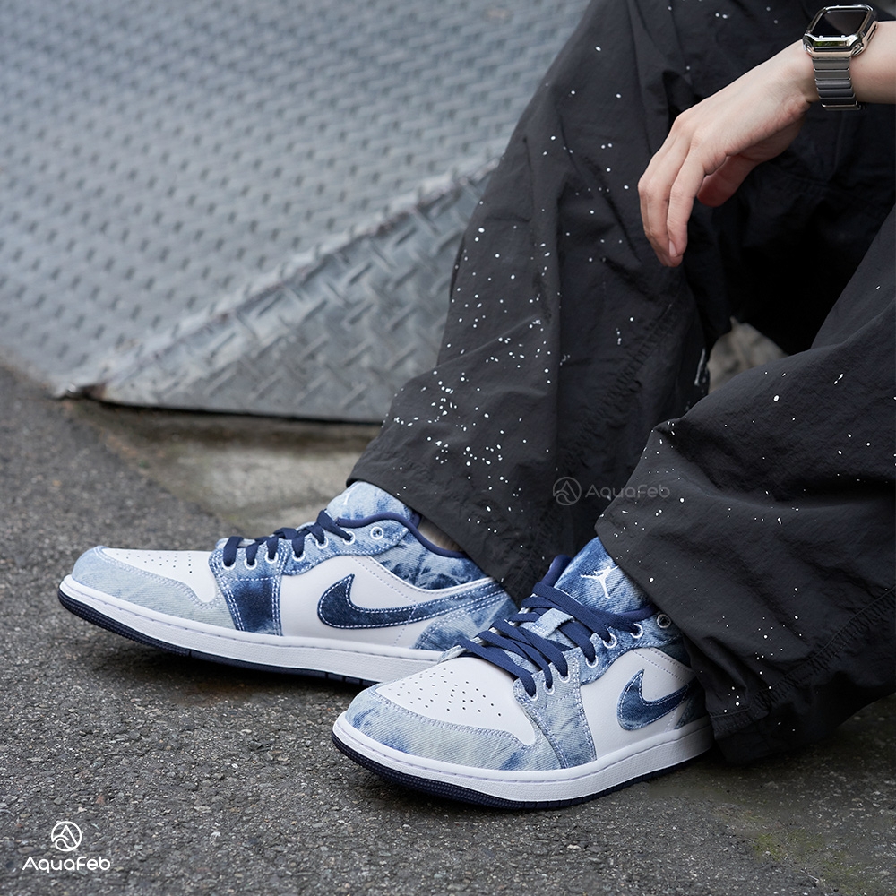 On Feet Jordan Low Washed Denim Nike Air Jordan Low Washed Denim