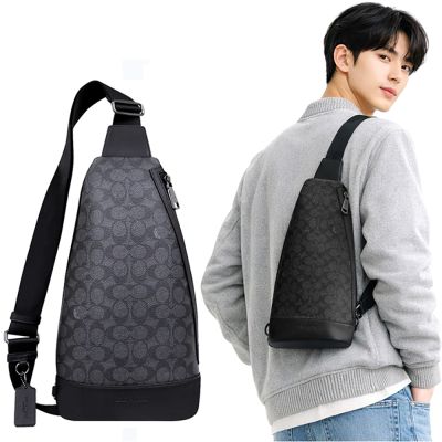 COACH 黑色大C PVC單肩/斜跨兩用包