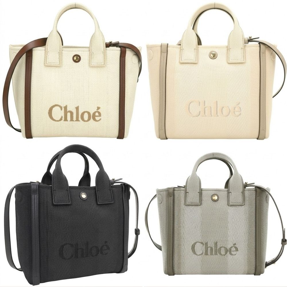 CHLOE 蔻依 Carry 小款 拉菲草/帆布兩用托特包-多款可選