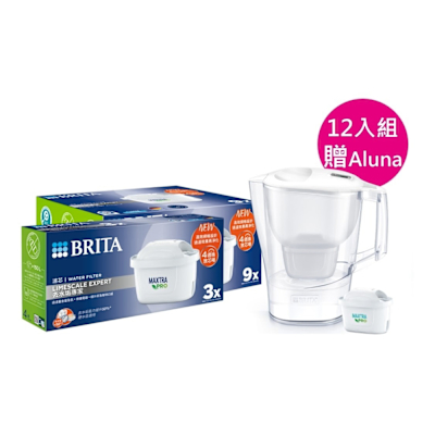 【BRITA官方】MAXTRA PRO濾芯 去水垢專家 12入 贈Aluna濾水壺(含1芯) 