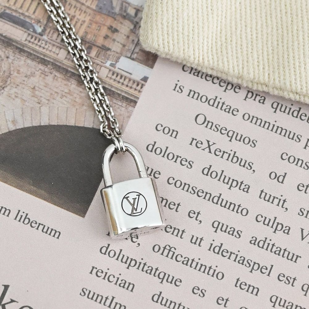 LV Q93559 Silver Lockit 限量款經典LOGO鎖頭純銀吊墜.銀