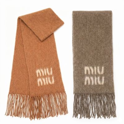miu miu 羊毛混馬海毛流蘇圍巾 披肩-多色可選