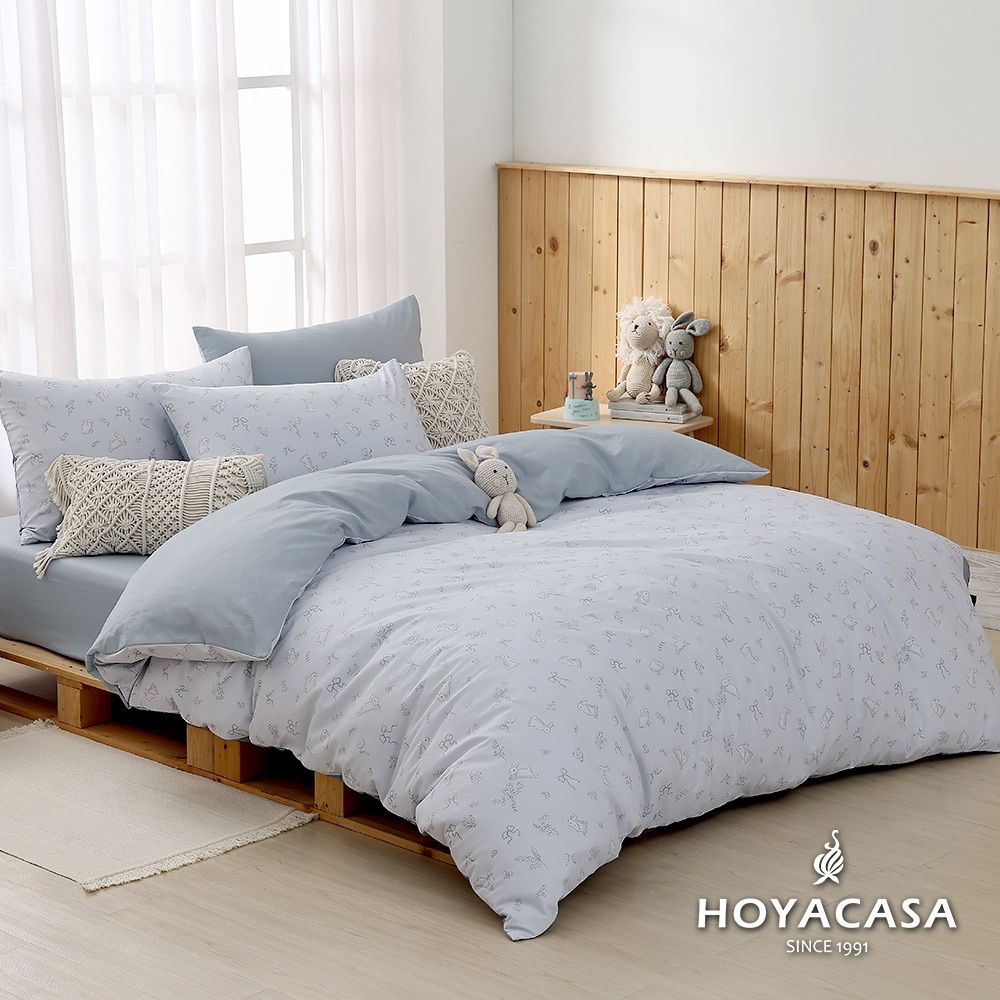 HOYACASA 100%精梳純棉兩用被床包組-多款任選(單人/雙人/加大均一價) (星澈花境)