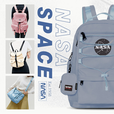 買包包送品牌潮流帽【NASA SPACE】美國獨家授權 太空旅人大容量旅行雙肩後背包 / 側背托特包 (多款任選)